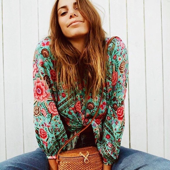 ISO spell babushka blouse (turquoise size small)